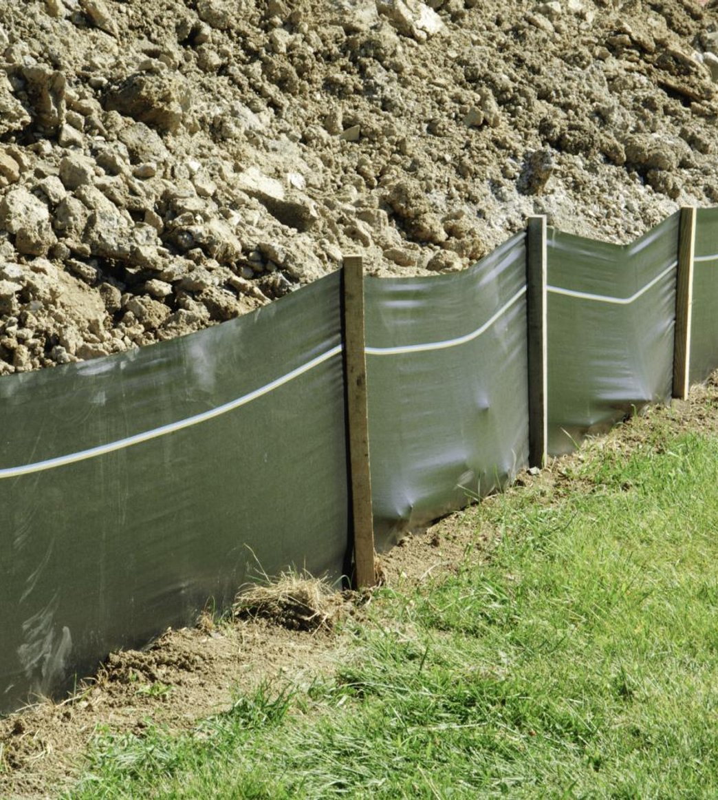 silt fence on jobsite